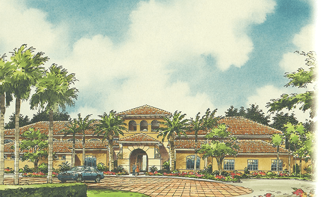 front of club