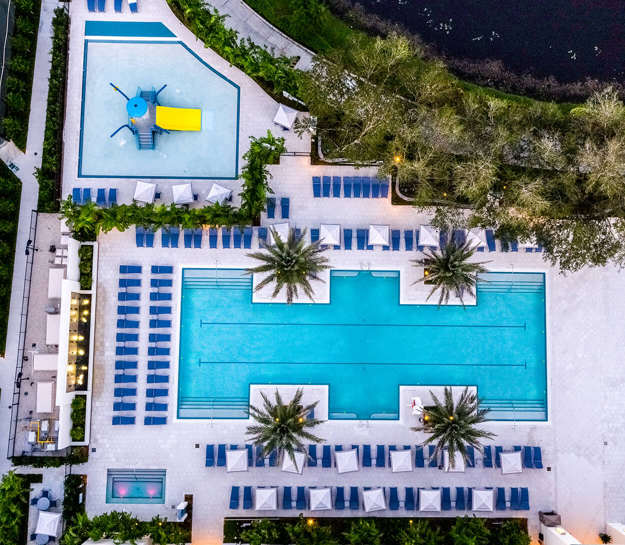 aerial view of pool