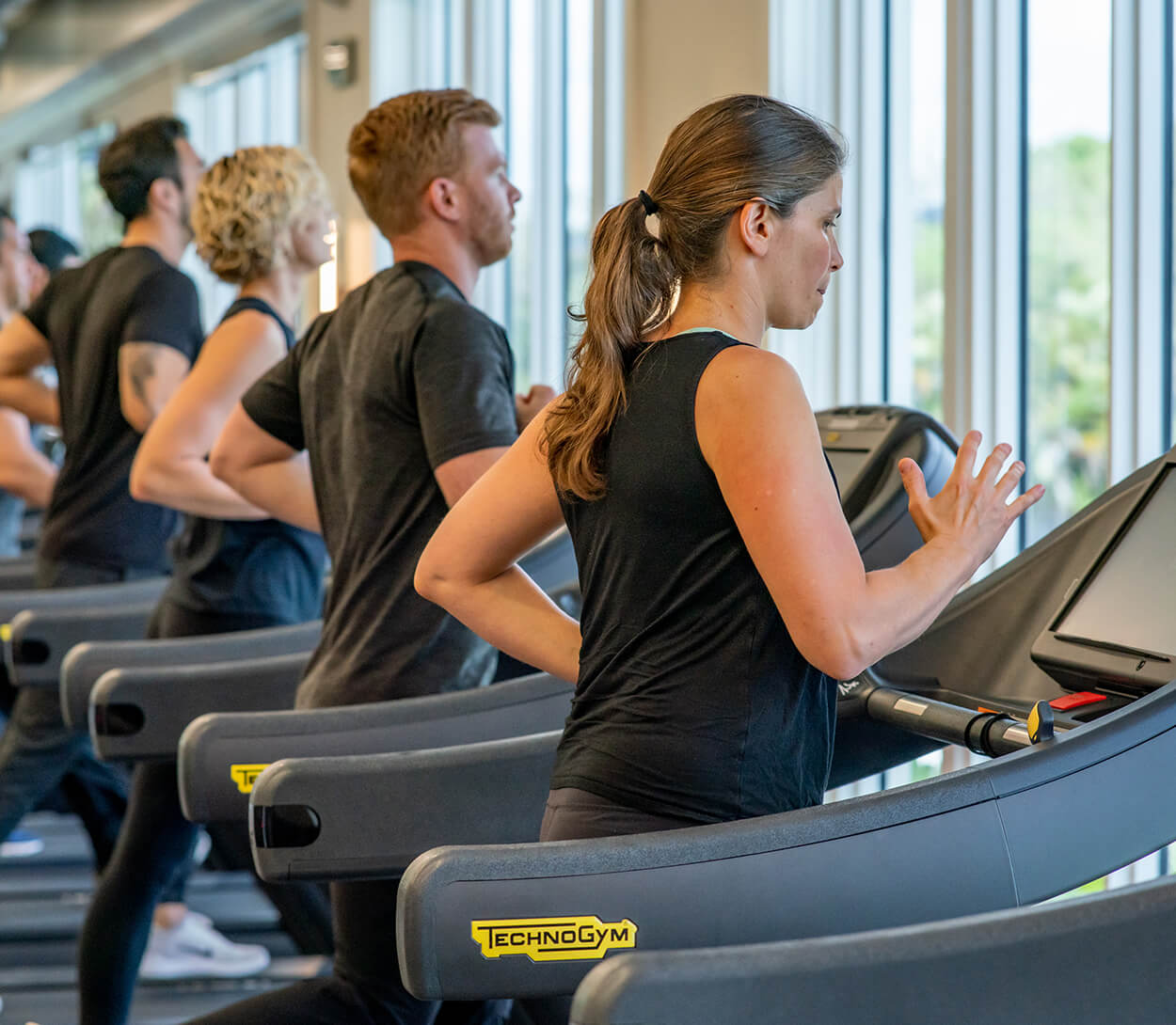 people running on treadmills