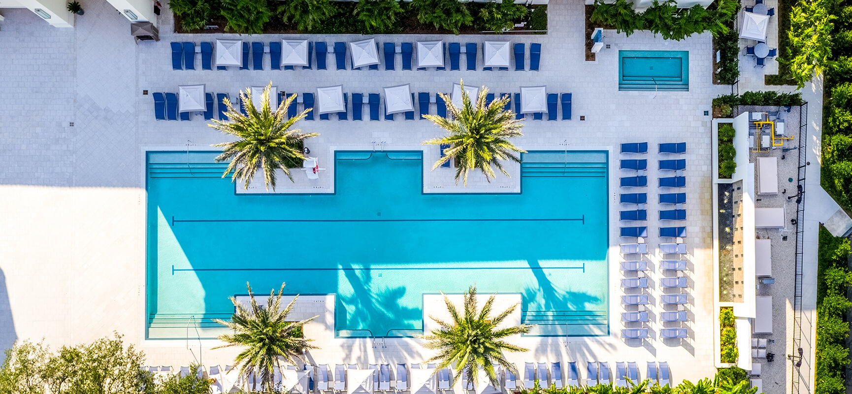 aerial shot of outdoor pool