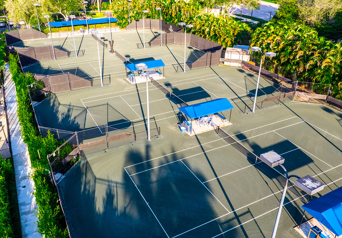 aerial racquet court view